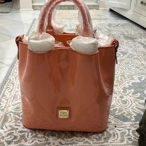Dooney and Burke patent leather bucket bag